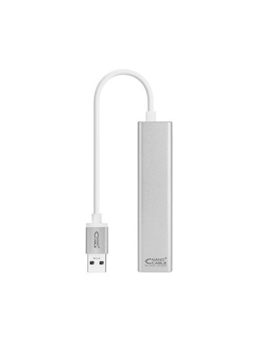 Adaptador hub usb tipo a 3 0 a ethernet gigabit3xusb nanocable 0 15m plata