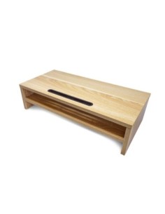 Soporte elevador mesa monitor portatil phoenix madera 2 alturas organizador de cables color madera n