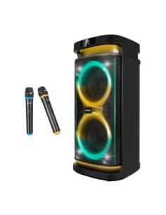 Altavoz rumbleboss phoenix 80w rms batería 4000 mah función karaoke 2 microfonos inalambricos inclui