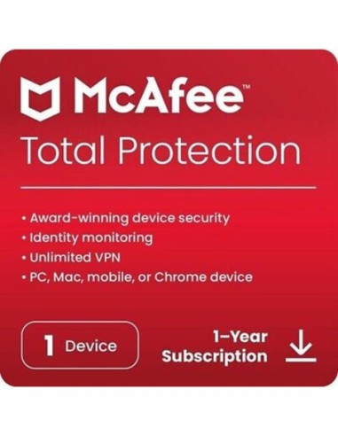 Antivirus mcafee total proteccion 1 dispositivo 1 año esd descarga directa