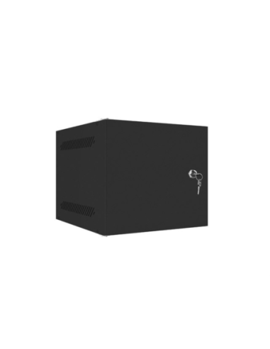 Armario lanberg mural rack 10 pulgadas 4u  280x310 flat pack autoensam negro pta metalica