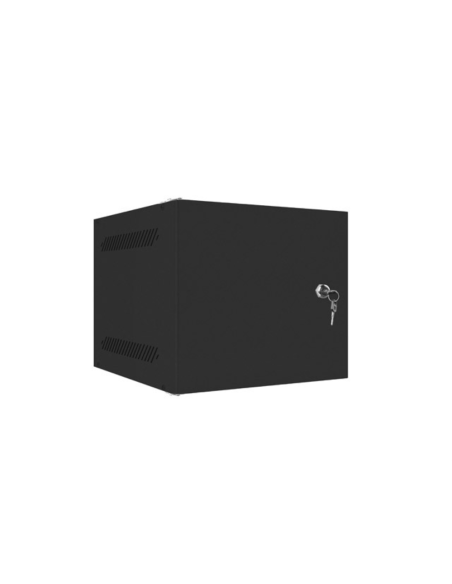 Armario lanberg mural rack 10 pulgadas 4u  280x310 flat pack autoensam negro pta metalica