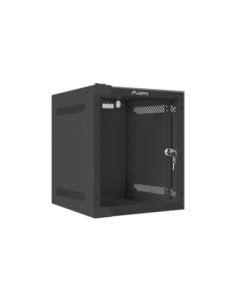 Armario lanberg mural rack 10 pulgadas 6u  280x310 flat pack negro puerta cristal