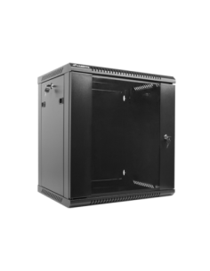 Armario lanberg mural rack 19 pulgadas 12u  600x450 flat pack v2 negro