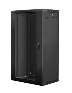 Armario lanberg mural rack 19 pulgadas 22u  600x450 flat pack v2 negro
