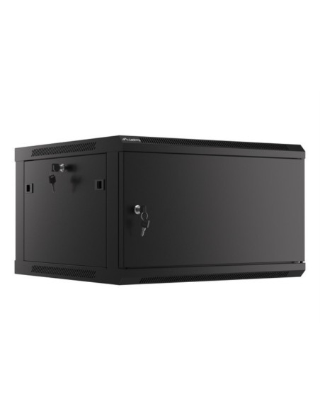 Armario lanberg mural rack 19 pulgadas 6u  600x600 negro