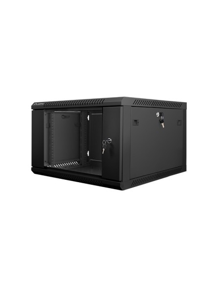 Armario rack lanberg 6u 600x600x368 auto ensamblado 19 pulgadas pulgadas hasta 60 kg negro