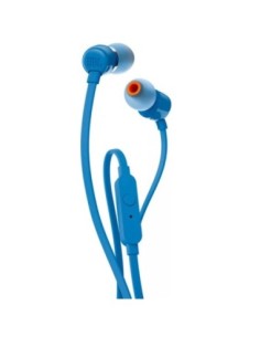 Auriculares intrauditivos jbl t110 blue  pure bass  drivers 9mm  cable plano  manos libres