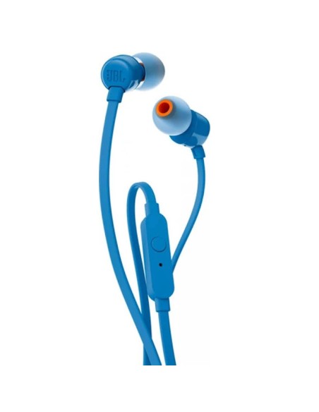 Auriculares intrauditivos jbl t110 blue  pure bass  drivers 9mm  cable plano  manos libres