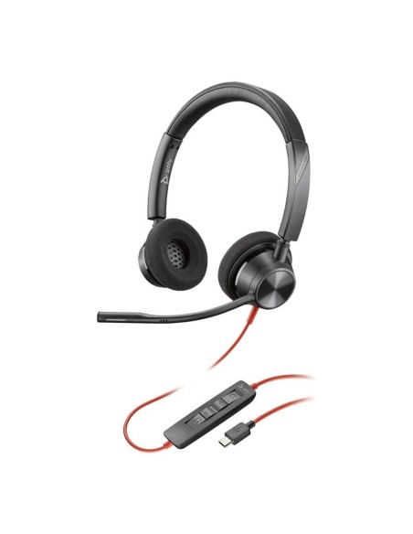 Auriculares poly blackwire 3320 stereo negro