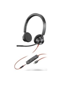 Auriculares poly estéreo blackwire 3325 con certificación microsoft teams usb  c  conector de 3 5