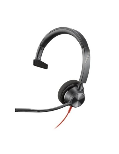 Auriculares poly monoaurales blackwire 3310 con certificación microsoft teams usb  c  adaptador us