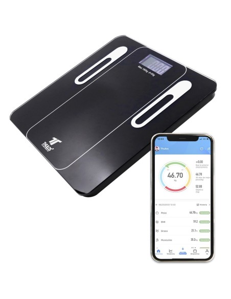 Bascula de baño thulos th  bd121 carga maxima 180kg  app para ios y android
