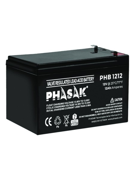 Bateria phasak phb 1212 compatible para sais 12ah 12v acido  plomo