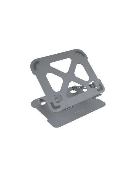Soporte  base elevador tooq para portatil tablets libros aluminio ajustable ergonómico gris