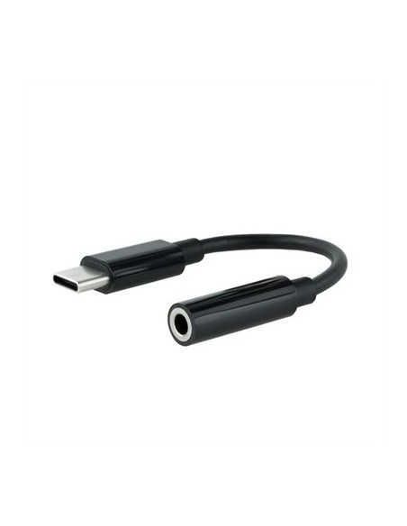 Cable adaptador usb c a jack 3 5mm nanocable 0 11m  macho  hembra  negro