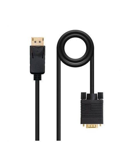 Cable conversor displayport a vga nanocable 1m  macho  macho  negro