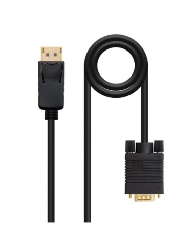 Cable conversor displayport a vga nanocable 5m macho  macho  negro