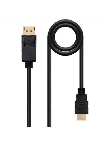 Cable conversor nanocable displayport a hdmi macho  macho negro 1 5m