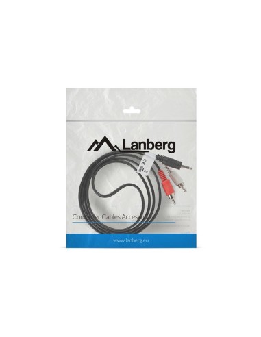 Cable estereo lanberg mini jack 3 5mm  2x rca macho 1 5m