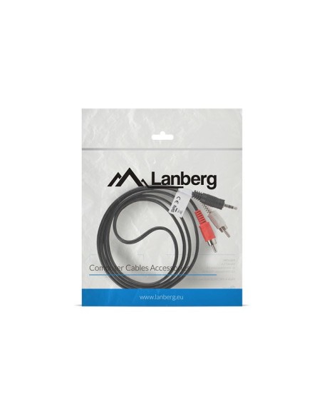 Cable estereo lanberg mini jack 3 5mm  2x rca macho 1 5m