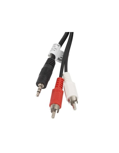 Cable estereo lanberg mini jack 3 5mm  2x rca macho 5m