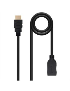 Cable hdmi 2 0 nanocable 2m  macho  hembra  negro