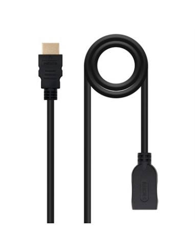 Cable hdmi 2 0 nanocable 2m  macho  hembra  negro
