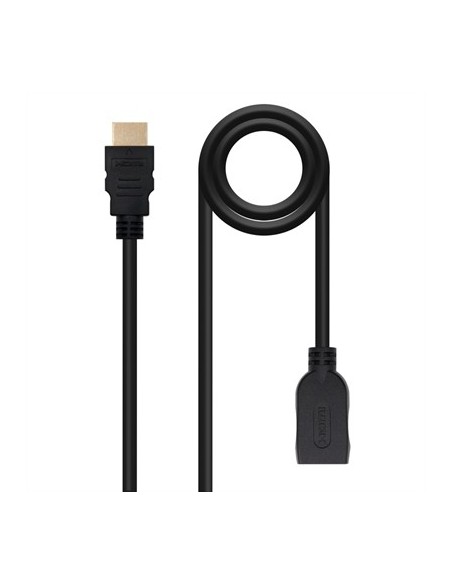 Cable hdmi 2 0 nanocable 2m  macho  hembra  negro