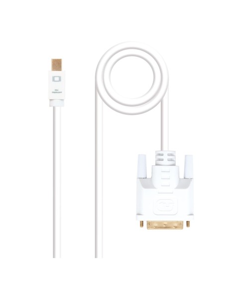 Cable nanocable conversor mini dp a dvi mini dp  m  dvi  m blanco 2 0 m