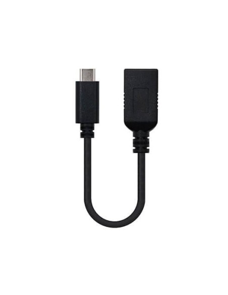Cable otg usb tipo a 3 1 a usb tipo c 3 1 nanocable 15cm  hembra  macho  negro