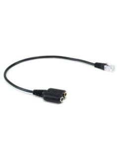 Cable rj9 a 2 x jack 3 5mm equip macho  hembra 0 25m