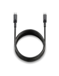Cable usb tipo c ngs knot 100w  2 2m  macho  macho  negro