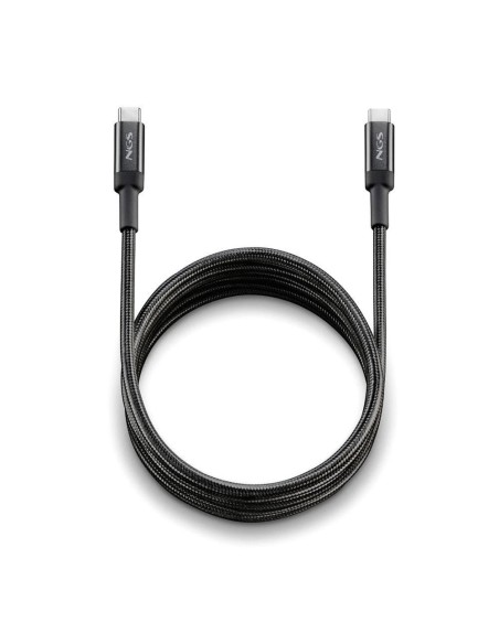 Cable usb tipo c ngs knot 100w  2 2m  macho  macho  negro