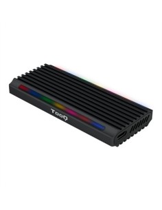 Caja externa tooq tqe  2222b shinobi para ssd m 2 usb tipo c rgb negro