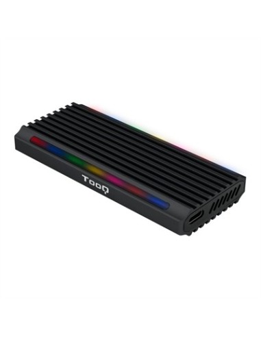 Caja externa tooq tqe  2222b shinobi para ssd m 2 usb tipo c rgb negro