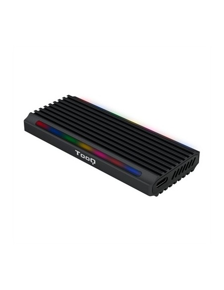 Caja externa tooq tqe  2222b shinobi para ssd m 2 usb tipo c rgb negro