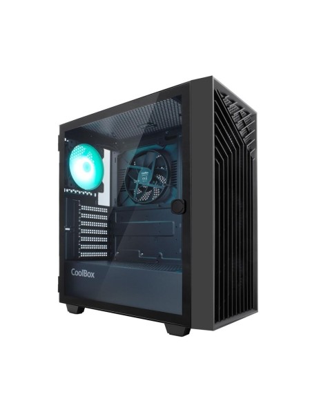 Caja ordenador gaming coolbox ga300 grid line atx argb cristal templado negro