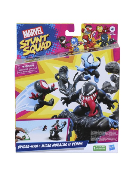 Set de juego hasbro marvel stunt squad villain knockdown spider  man y miles morales vs venom