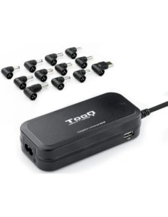 Cargador automatico universal tooq tqlc  90bs02at 90w 2xusb 12 conectores
