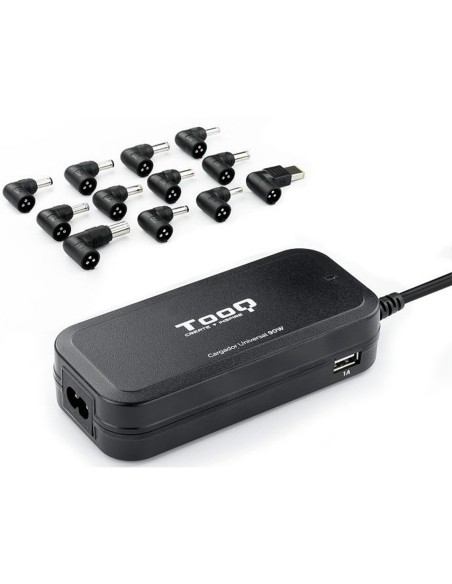 Cargador automatico universal tooq tqlc  90bs02at 90w 2xusb 12 conectores
