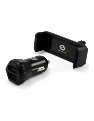 Cargador de coche usb conceptronic 2 puertos usb  soporte smartphone