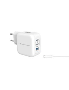 Cargador de pared conceptronic althea17w 67w  cable usb tipo c blanco