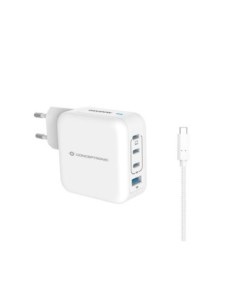 Cargador de pared conceptronic althea18w 100w  cable usb tipo c blanco
