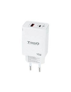 Cargador de pared tooq doble usb  c  usb a blanco 45w