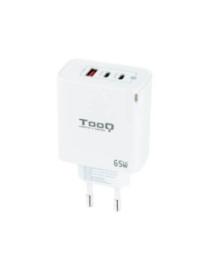 Cargador de pared tooq triple 2xusb  c  usb a blanco 65w