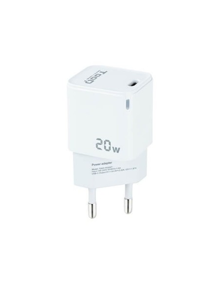 Cargador de pared tooq usb  c blanco 20w