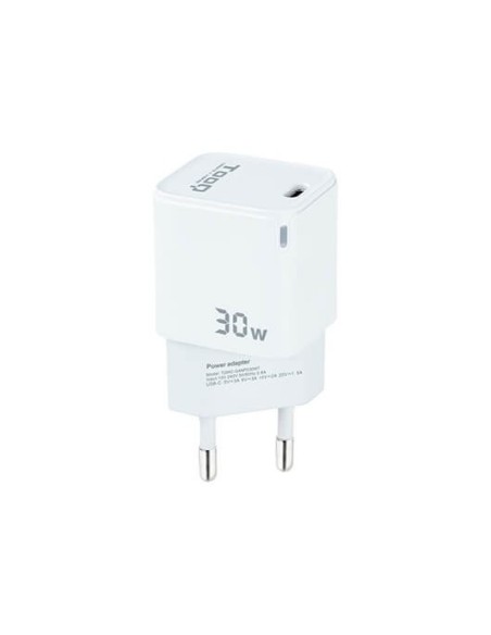Cargador de pared tooq usb  c blanco 30w