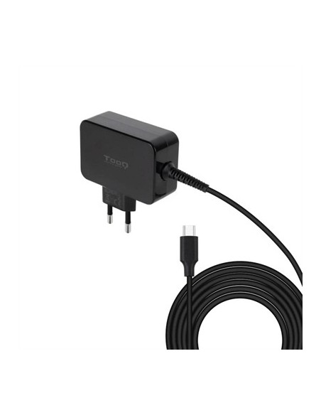 Cargador portatil tooq gan usb  c pd 65w negro