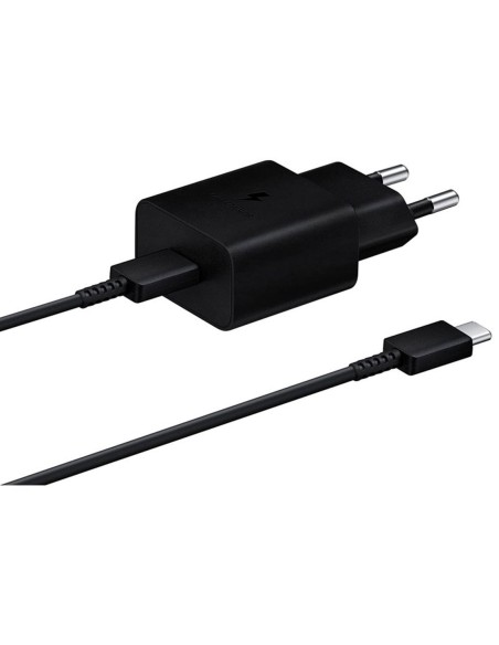 Cargador samsung ep  t1510 usb tipo c negro  cable usb tipo c 15w